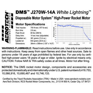 J270W-14A 38mm x 356mm Single Use DMS 1-Motor Kit - 102714