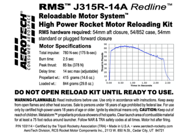 AeroTech J315R-14A RMS-54/852 Reload Kit (1 Pack) - 103114