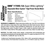 AeroTech I175WS-13A 38mm x 203mm Single Use DMS 1-Motor Kit - 091713
