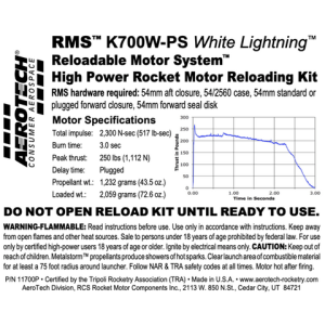 AeroTech K700W-PS RMS-54/2560 Reload Kit (1 Pack) - 11700P