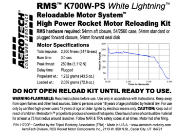 AeroTech K700W-PS RMS-54/2560 Reload Kit (1 Pack) - 11700P