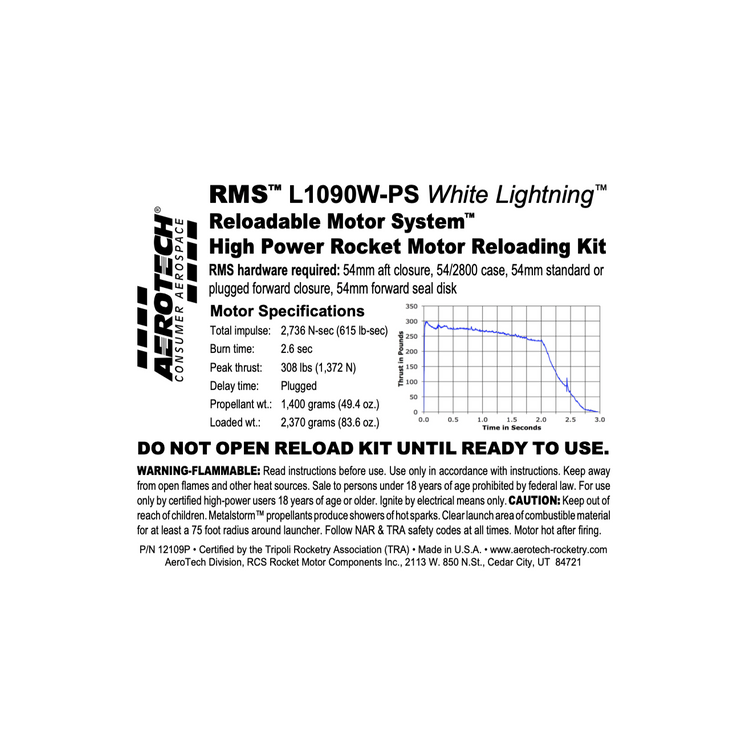 AeroTech L1090W-PS RMS-54/2800 Reload Kit (1 Pack) - 12109P