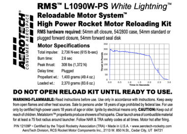 AeroTech L1090W-PS RMS-54/2800 Reload Kit (1 Pack) - 12109P