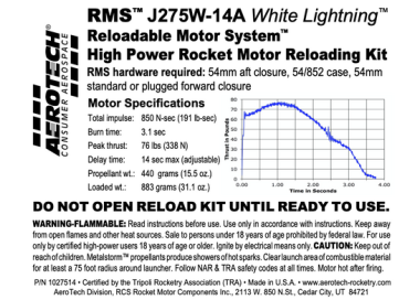 AeroTech J275W-14A RMS-54/852 Reload Kit (1 Pack) - 1027514