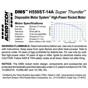 AeroTech H550ST-14A RMS-38/360 Reload Kit (1 Pack) - 085515