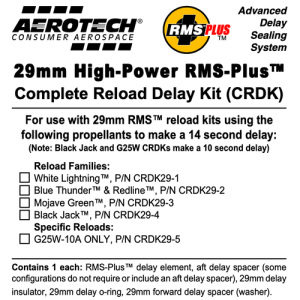 AeroTech RMS-29 G25W White Lightning Complete Reload Delay Kit - CRDK29-05