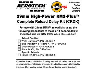 AeroTech RMS-29 G25W White Lightning Complete Reload Delay Kit - CRDK29-05